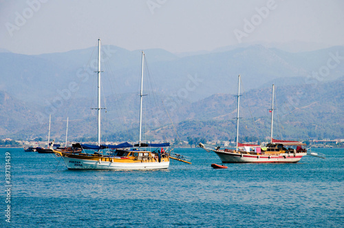 Port Fethiye Luxury Sailing Boats Stock Image 