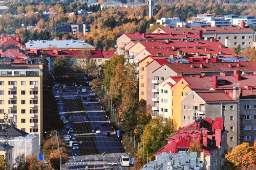 Obraz na płótnie View of Mannerheimintie street in the center of Helsinki, Finland. w salonie