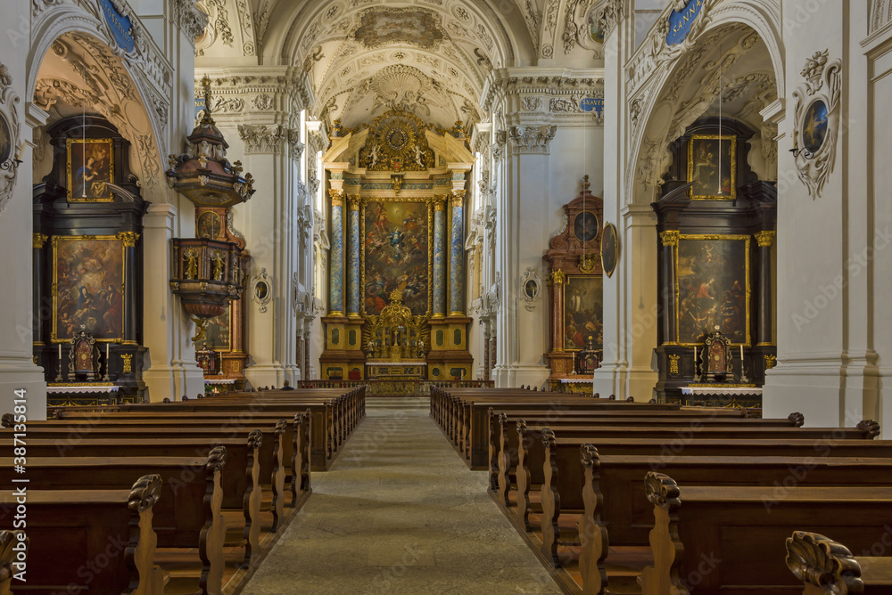 interior of the Jesuit Church in Solothurn, Switzerland