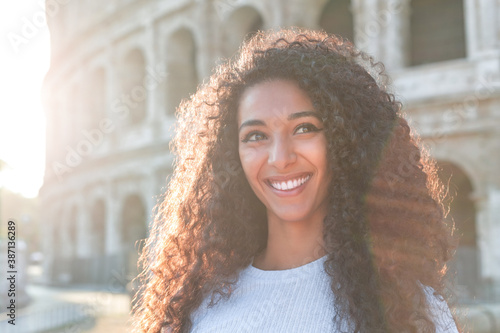 Photography Cheerful young woman looking at camera