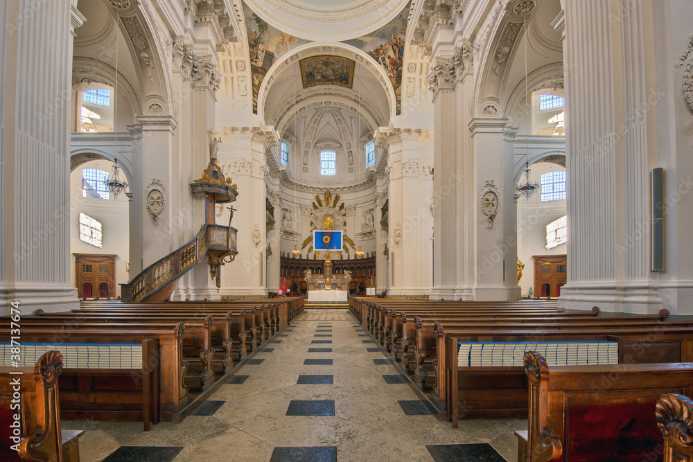 inside the St. Ursus Cathedral in Old Town of Solothurn, 