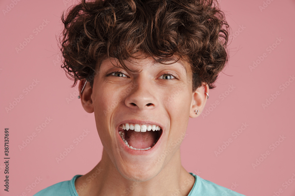 Fototapeta premium Close up portrait of happy young teenager