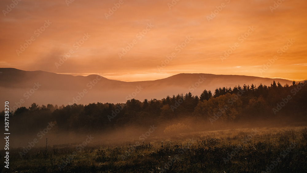 sunrise in the mountains