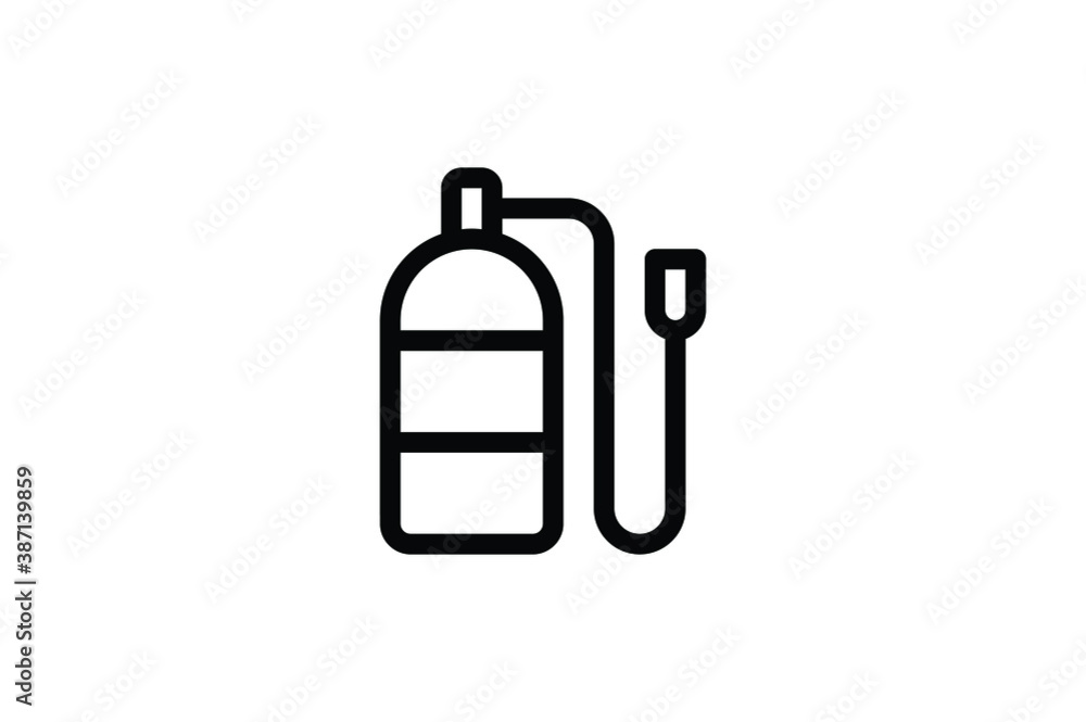 Hand Tool Outline Icon - Oxygen Tank Hand Tool Outline Icon - Oxygen Tank