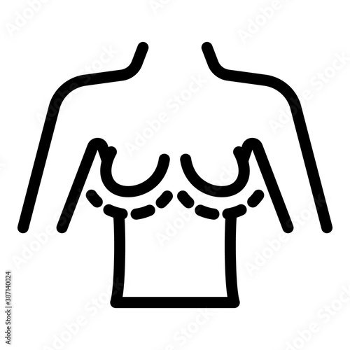 Girl breast correction icon. Outline girl breast correction vector icon for web design isolated on white background