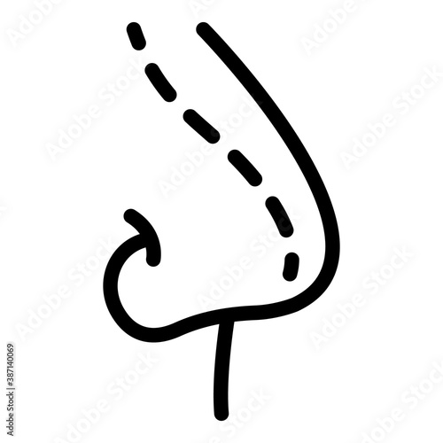 Nose correction icon. Outline nose correction vector icon for web design isolated on white background