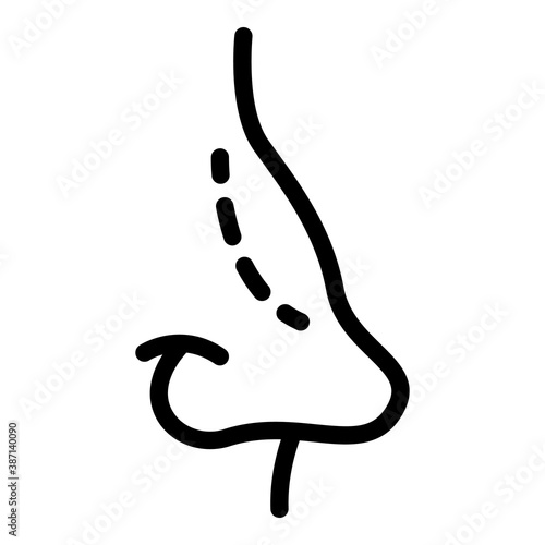 Nose surgical correction icon. Outline nose surgical correction vector icon for web design isolated on white background