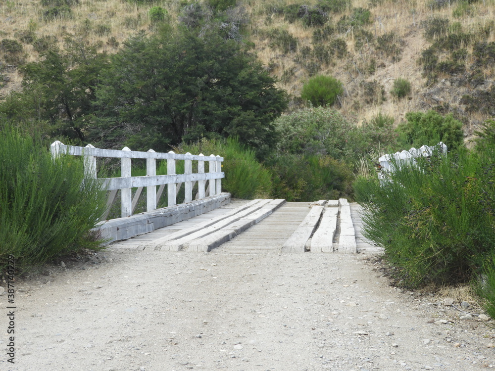 Fototapeta premium puente de madera en la montaña