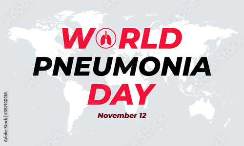 World Pneumonia Day, marked every year on 12 November, was established by the Stop Pneumonia Initiative in 2009 to raise awareness about the toll of pneumonia. Poster, card, banner, background design.