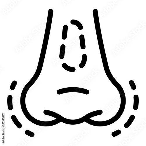 Nose surgery icon. Outline nose surgery vector icon for web design isolated on white background