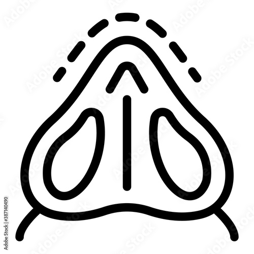 Nose internal surgery icon. Outline nose internal surgery vector icon for web design isolated on white background