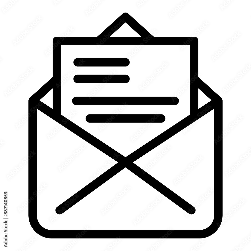 Writing mail icon. Outline writing mail vector icon for web design isolated on white background Writing mail icon. Outline writing mail vector icon for web design isolated on white background
