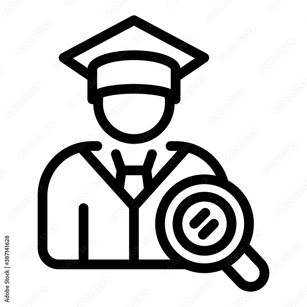 Graduated student icon. Outline graduated student vector icon for web design isolated on white background Graduated student icon. Outline graduated student vector icon for web design isolated on white background