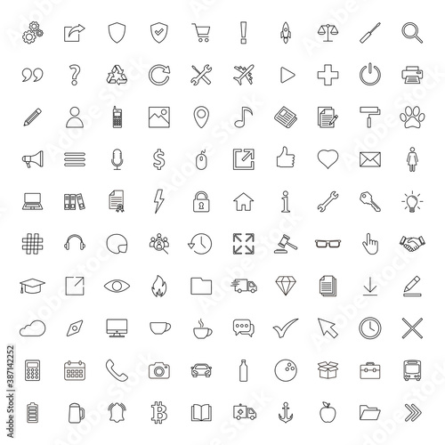 Web icon set. Contact us icon set. Business, ecommerce, finance, accounting.