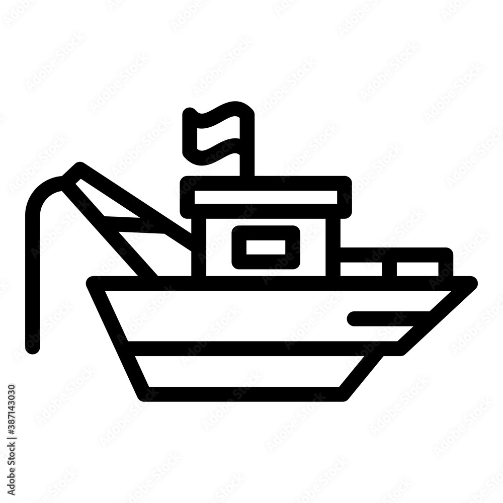 Fototapeta premium Ocean fishing ship icon. Outline ocean fishing ship vector icon for web design isolated on white background