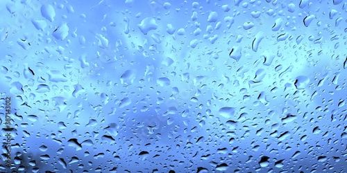 Raindrops on the car windshield