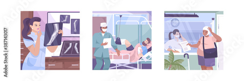 Fracture Flat Illustration Set