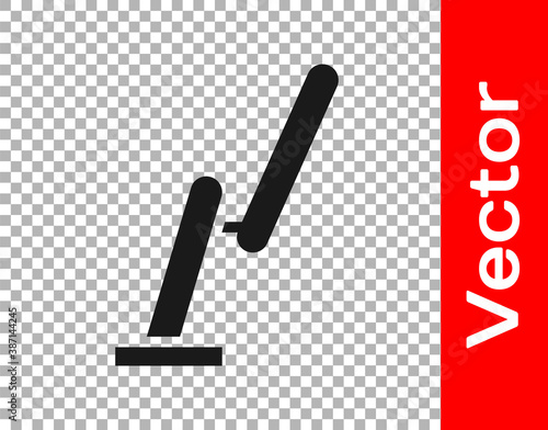 Black Windscreen wiper icon isolated on transparent background. Vector Illustration.