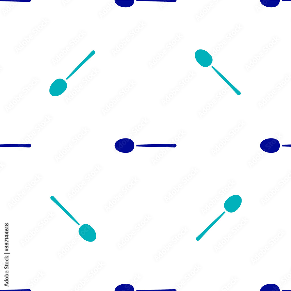 Blue Spoon icon isolated seamless pattern on white background. Cooking utensil. Cutlery sign. Vector Illustration. Blue Spoon icon isolated seamless pattern on white background. Cooking utensil. Cutlery sign. Vector Illustration.