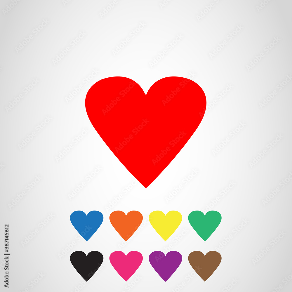 Heart and love icon vector isolated on gray background. Trendy heart icon in flat style. Template for love symbol and love logo. Icon heart for your web site. Modern heart and love icon Heart and love icon vector isolated on gray background. Trendy heart icon in flat style. Template for love symbol and love logo. Icon heart for your web site. Modern heart and love icon