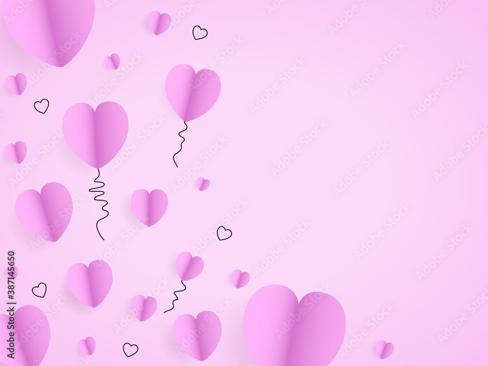 Hearts pattern isolated on pink background. Cover for web site, poster, placard and wallpaper. Useful for background, sticker and ads. Creative art concept, Hearts vector background