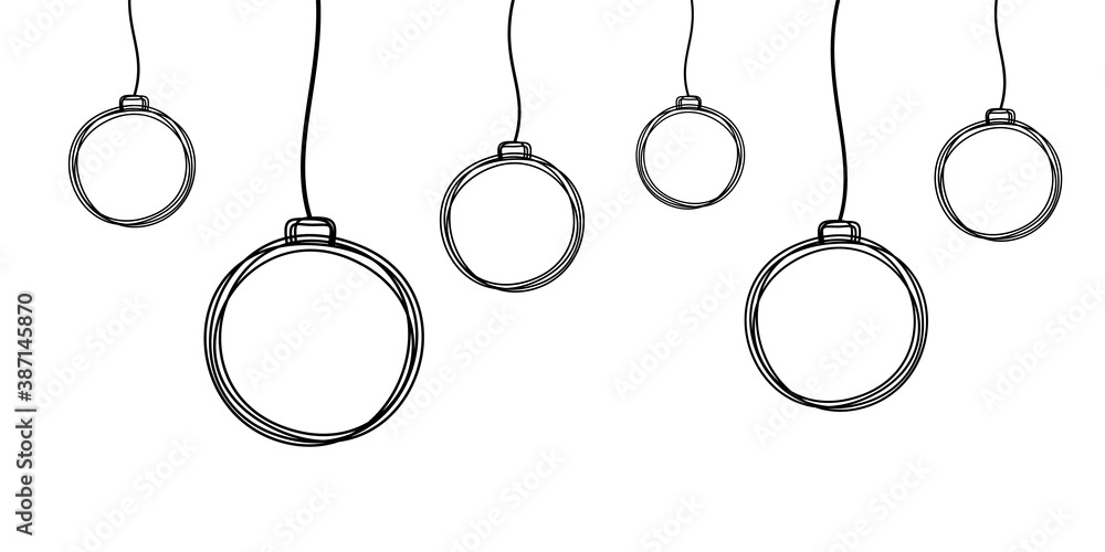 Hand drawn Christmas tree ball ornament line Hand drawn Christmas tree ball ornament line