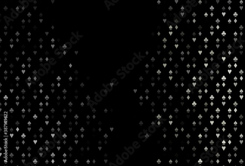 Dark Black vector texture with playing cards.