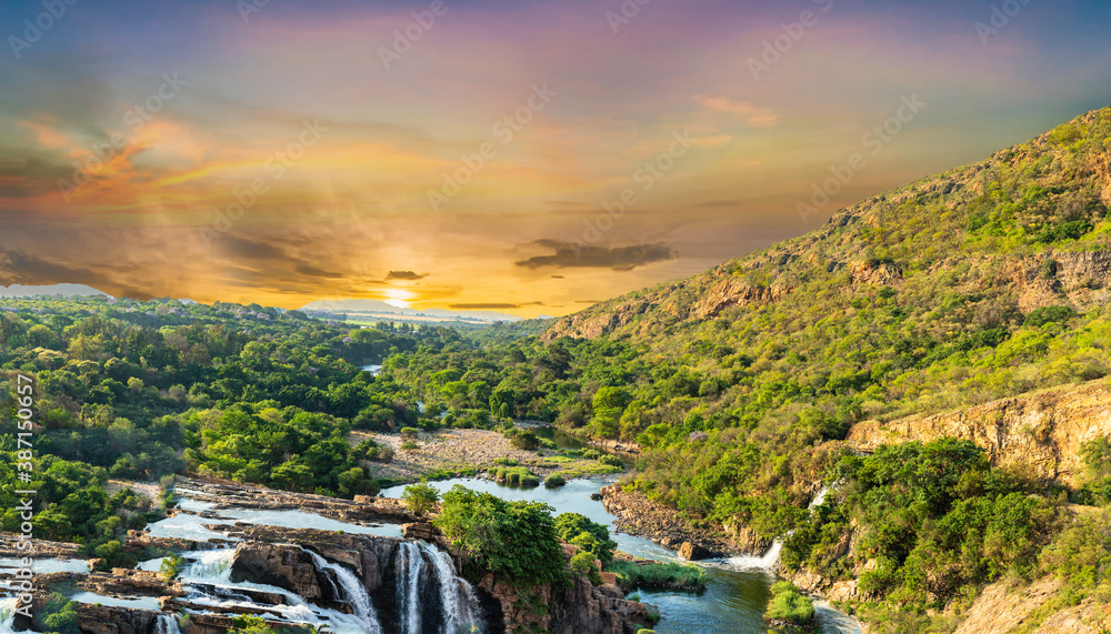Fototapeta premium Crocodile River Waterfall at Hartbeespoort Dam in South Africa