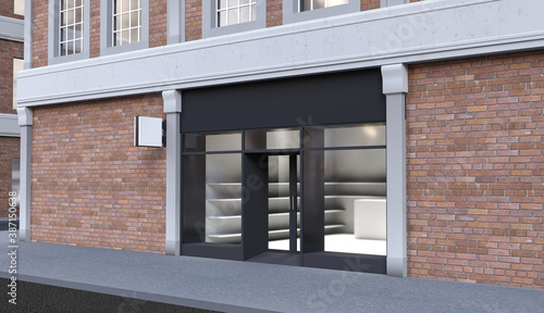 devanture de magasin à personnaliser - rendu 3D