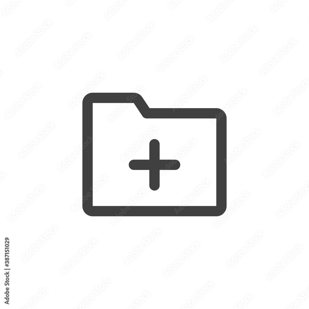 Add folder line icon. linear style sign for mobile concept and web design. Create file folder outline vector icon. Symbol, logo illustration. Vector graphics Add folder line icon. linear style sign for mobile concept and web design. Create file folder outline vector icon. Symbol, logo illustration. Vector graphics