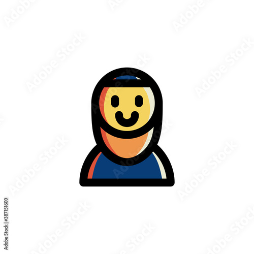 Muslim Man Icon Filled Outline Islam Illustration Logo Vector
