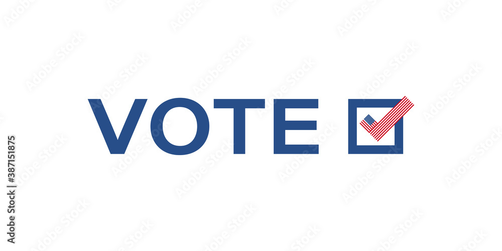 Fototapeta premium vote us presidential election 2020. american voting. voter choise voise sign. america president ballot emblem. united states government poll on white background november 3