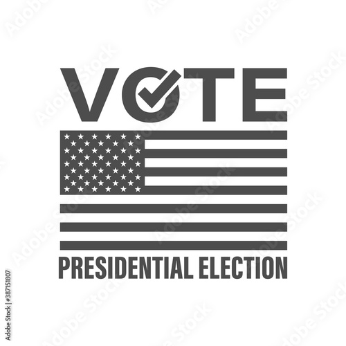 presidential election vote 2020 us. american voting. voter choise voise sign. america president ballot emblem. united states government  poll on white background  november 3