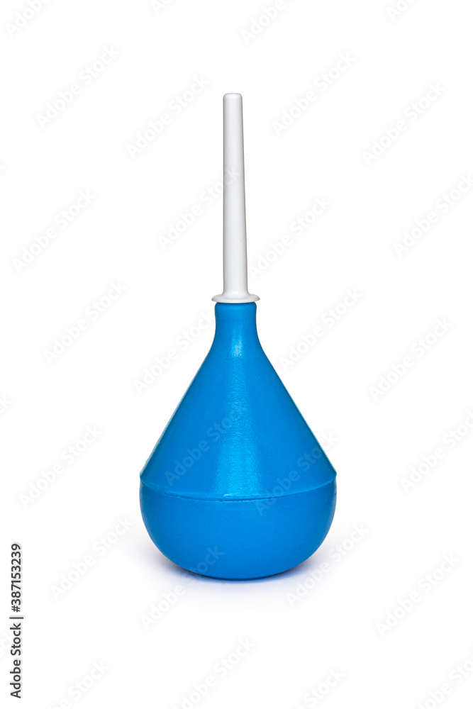 Rubber enema with a white plastic tip Rubber enema with a white plastic tip