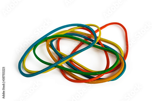 Multi-colored stationery elastic bands for money