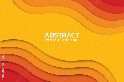 Abstract paper cut deep blue wavy background