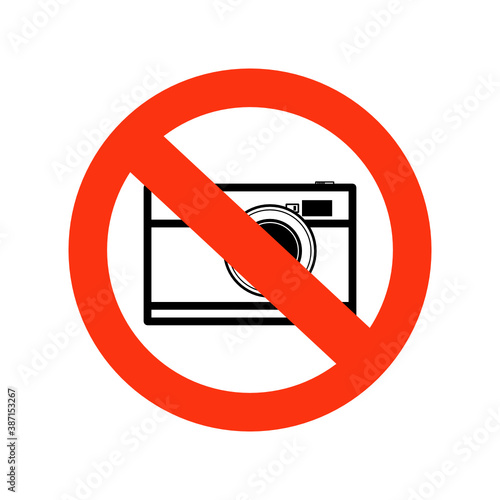No Photographs Sign isolate on white background.