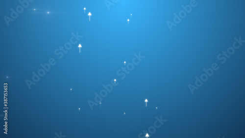 Wallpaper Mural 3d rendering of arrows up on blue background illustration, copy space composition. Torontodigital.ca