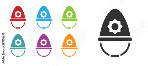 Wallpaper Mural Black British police helmet icon isolated on white background. Set icons colorful. Vector. Torontodigital.ca