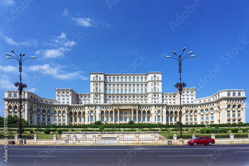 BUCHAREST, ROMANIA - August 28, 2017: Parliament in Bucharest, Romania
