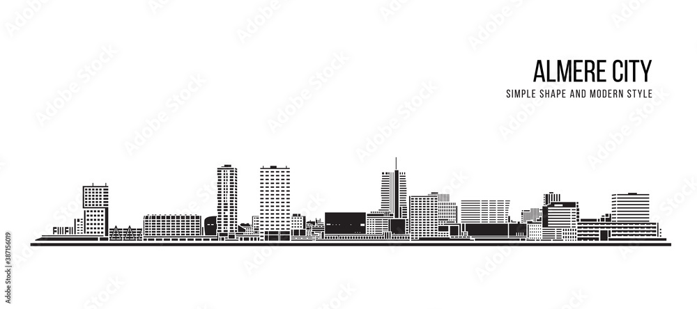 Cityscape Building Abstract shape and modern style art Vector design -  Almere city
