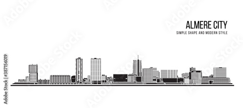 Cityscape Building Abstract shape and modern style art Vector design -  Almere city photo