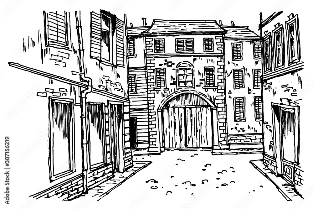 Vector sketch of street scene in Rome, Italy. Vector sketch of street scene in Rome, Italy.