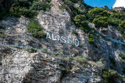 Alassio, Italian roman city of the Ligurian riviera, in summer days with blue sky photo