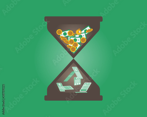 Recruitment metrics to calculate time and cost spent until hiring vector