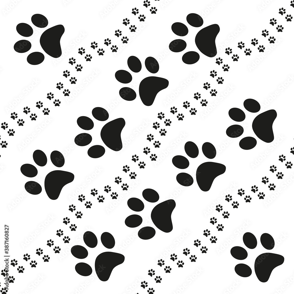Animal footprint seamless pattern.