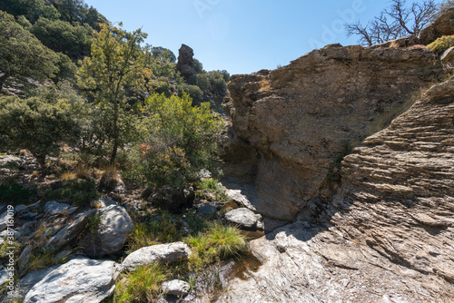 Ravine going through a rocky area in Sierra Nevada