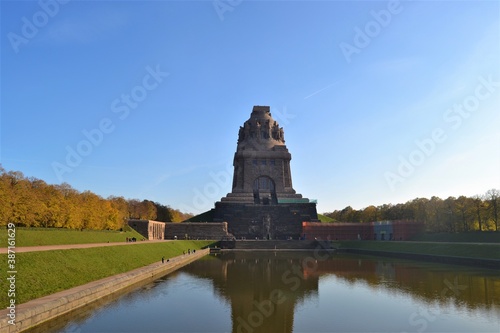 Battle of Nations Monument in Germany during Sunny Day. Monument to the Battle of the Nations, Leipzig. Germany photo