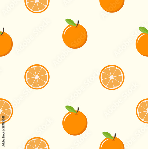 Citrus slice  oranges  Seamless pattern
