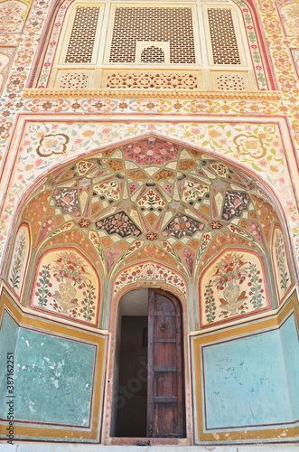 Interior of Amer Fort Unesco World Heritage Site Jaipur Rajasthan India